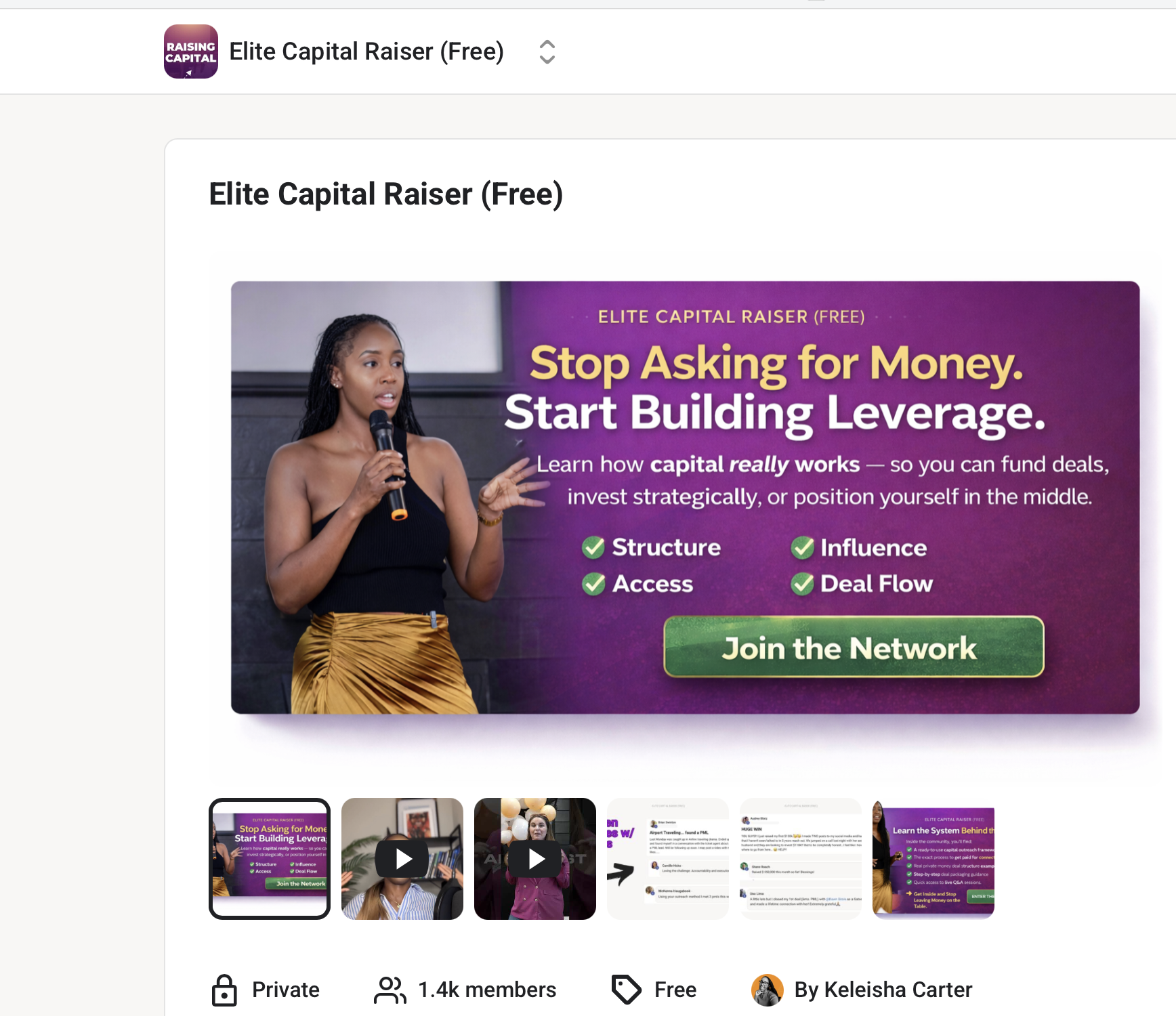 Inside the Elite Capital Raiser free Skool community